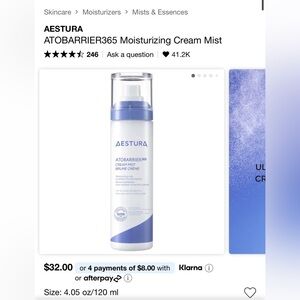 AESTURA Atobarrier365 Cream Mist – Hydrating Moisturizing Mist